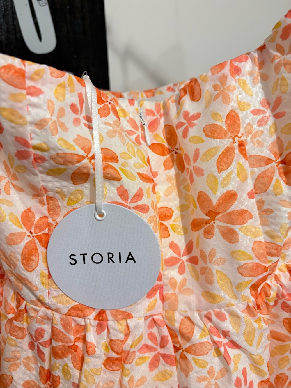 Storia Mary Dress Orange & Yellow Floral Sundress Strapless